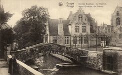 VINTAGE POSTCARD Bruges Brugge Behind Gruuthuse the Senior