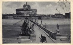 Pez gordo E Casle Sant Angeio de Roma de la POSTAL de la VENDIMIA