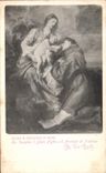 VINTAGE POSTCARD Milano R Pinacoteca di Brera Vergine it diin Figlio E S Antonio di Padova has Van Dyck