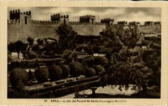 VINTAGE POSTCARD Avila Jardin LED Parks of Santo Domingo there Murallas