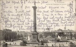 VINTAGE POSTCARD London Public garden of Tralalgar and National Galerie