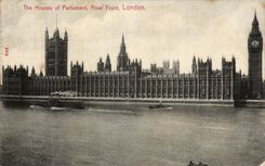 VINTAGE POSTCARD The Houses off Parliment To rivet London Face