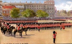 CPA The King Taking The Salute Of The Guard Militaria Uniforme