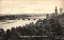 VINTAGE POSTCARD The Thames At Westminster London