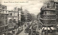 VINTAGE POSTCARD Queen Victoria Street London