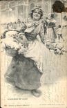 VINTAGE POSTCARD Vendedora De Lilas Saleswomen of flowers