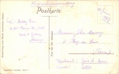 La POSTAL Hessische Trachten de la VENDIMIA reviste la flauta del cuerno con cobre de la trompeta del folklore