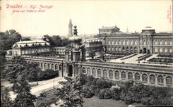VINTAGE POSTCARD Dresden Kgl Zwinger Blick von Weber S hotel