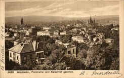 CPA Wiesbaden Panorama Vom Kaiserhof Geshen 