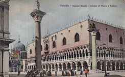 VINTAGE POSTCARD Venezia Piazza Ducal Column di Marco E Todaro