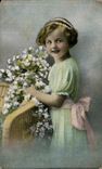 VINTAGE POSTCARD Child and flowers