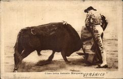 VINTAGE POSTCARD Like torea Antonio Marqueza Veronica bullfight Bull