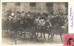 VINTAGE POSTCARD HM King Edward President Loubet in London