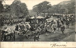 VINTAGE POSTCARD The state coach Procession proceeding to the abbey London