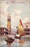 VINTAGE POSTCARD Venezia Piazzetta S Marco paved Laguna