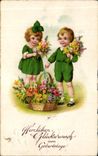 VINTAGE POSTCARD Children and flowers
