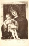 VINTAGE POSTCARD Milano Giovanni Bellini Vergine collar Figlio