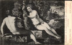 VINTAGE POSTCARD Venezia R Accade denied have Beautiful Firti Adamo E Eva