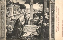 Galleria Antica E Moderna Adorazione di Pastori de Firenze de la POSTAL de la VENDIMIA