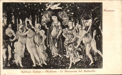 Galleria Antica E Moderna Primavera del Botticelli de Firenze de la POSTAL de la VENDIMIA