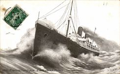 VINTAGE POSTCARD Transatlantic through L Ocean Steamer