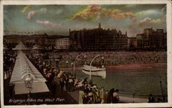 VINTAGE POSTCARD Brighton From the west Pier