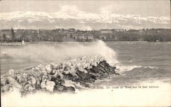 VINTAGE POSTCARD a Blow of North wind on the Lake Leman