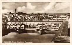 Pez gordo Vecchio Pnorama de Firenze de la POSTAL de la VENDIMIA