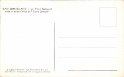 POSTAL San Gimignano Torri Salvucci Viste di sotto de la VENDIMIA