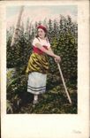 Folklore de Italia de la mujer de la POSTAL de la VENDIMIA