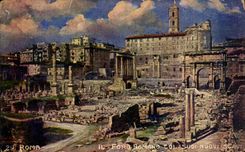 Coi Suoi Nuovi Scavi del romano de Roma Foro de la POSTAL de la VENDIMIA