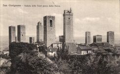El della Torri de San Gimignano Veduta de la POSTAL de la VENDIMIA presiono Rocca pavimentado