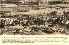 VINTAGE POSTCARD Panorama of the Battle of Waterloo Castle of Goumont Militaria