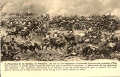 VINTAGE POSTCARD Panorama of the Battle of Waterloo 30e and 73e regiments D infantry British Militaria