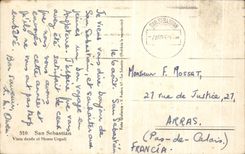 EL Monte Urgull del desde de San Sebastian Vista de la POSTAL de la VENDIMIA