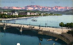 VINTAGE POSTCARD Zurich Quaibrucke