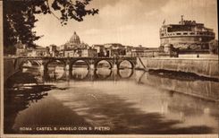 CPA Roma Castel S Angelo Con S Pietro 