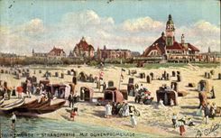 VINTAGE POSTCARD Winemunde Strandpartie MIT Dunenpromenada