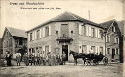 VINTAGE POSTCARD Gruss aus Mundolsheim Wirtschaft zum Adler von Joh Haas