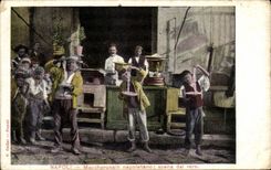 POSTAL Napoli Maccheronaio Napoletano Scena dal Vero de la VENDIMIA