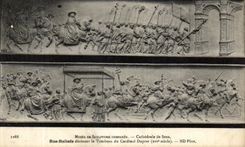 CPA Musee De Sculpture Compare Cathedrale Saint Etienne de Sens Bas reliefs decorant le tombeau du cardinal Duprat 