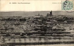 CPA Sens Vue Panoramique Trains