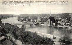 CPA Sens L Yonne Le Grand Pont L eglis Saint Maurice Le Faubourg et les montagnes du Chemin Neuf de Saint Bon et Paron