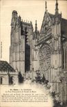CPA Sens La Cathedrale La tour principale et le portail de Moise