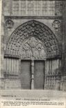 CPA Sens La Cathedrale Portail central de la cathedrale