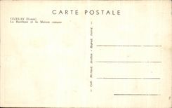 VINTAGE POSTCARD Vezealy the basilica and the Romance house