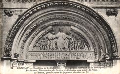 Vezelay CPA Basilique de la Madeleine Le tympan exterieur de la basilique