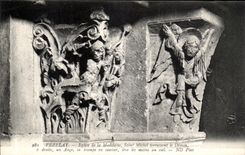 VINTAGE POSTCARD Vezelay Church of the Madeleine Michel Saint embanking the Demon