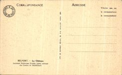 POSTAL Belfort de la VENDIMIA el leon feudal viejo de la fortaleza del castillo