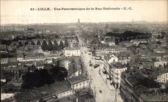 VINTAGE POSTCARD Lille Panoramic View of the National Street